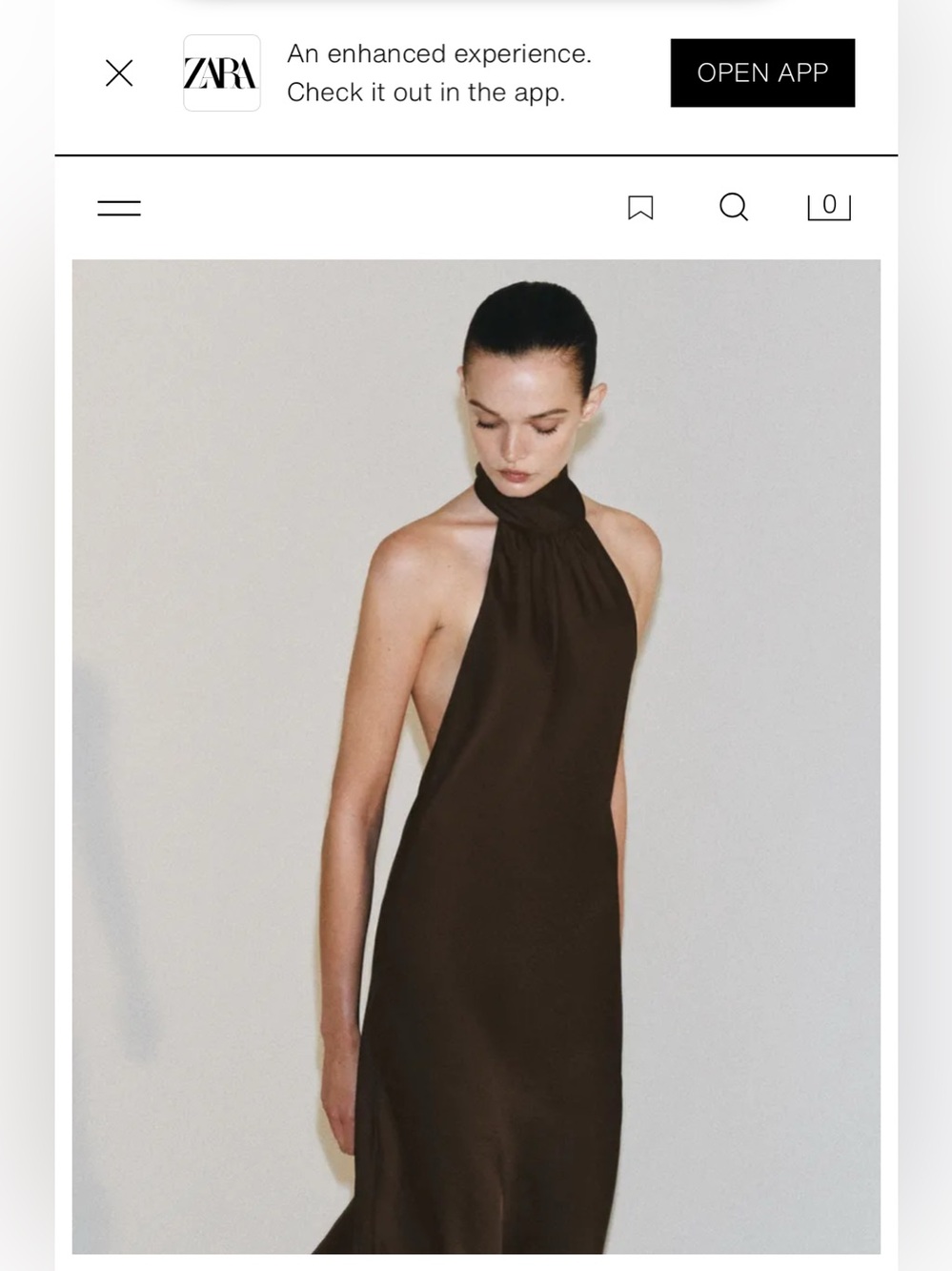 Zara Dark Brown Backless Halter Slip Dress - SOLD OUT
